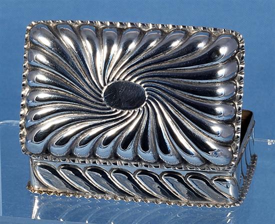 A Victorian silver rectangular trinket box, by Horton & Allday, 4.4oz/138 grams.